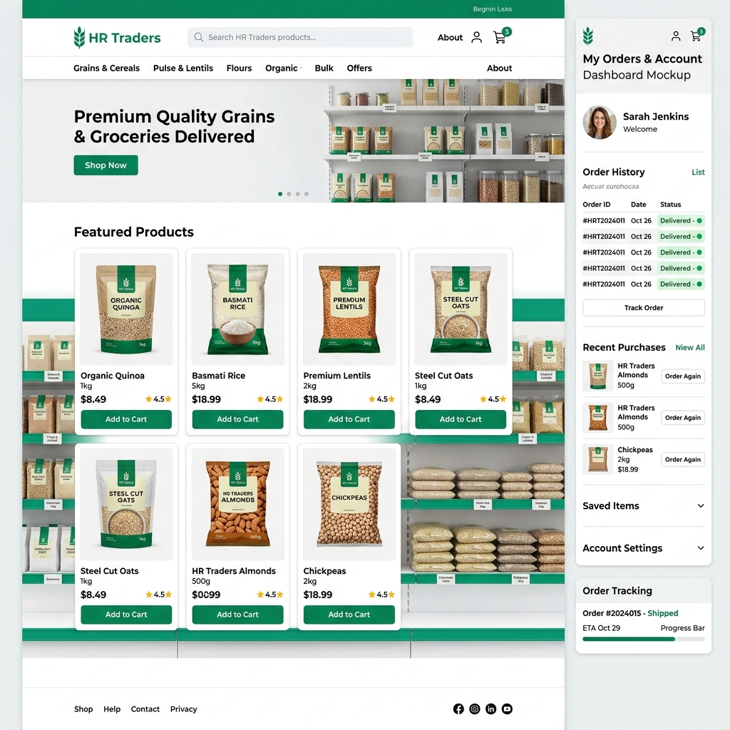 HR Traders Online Grocery Store Mockup