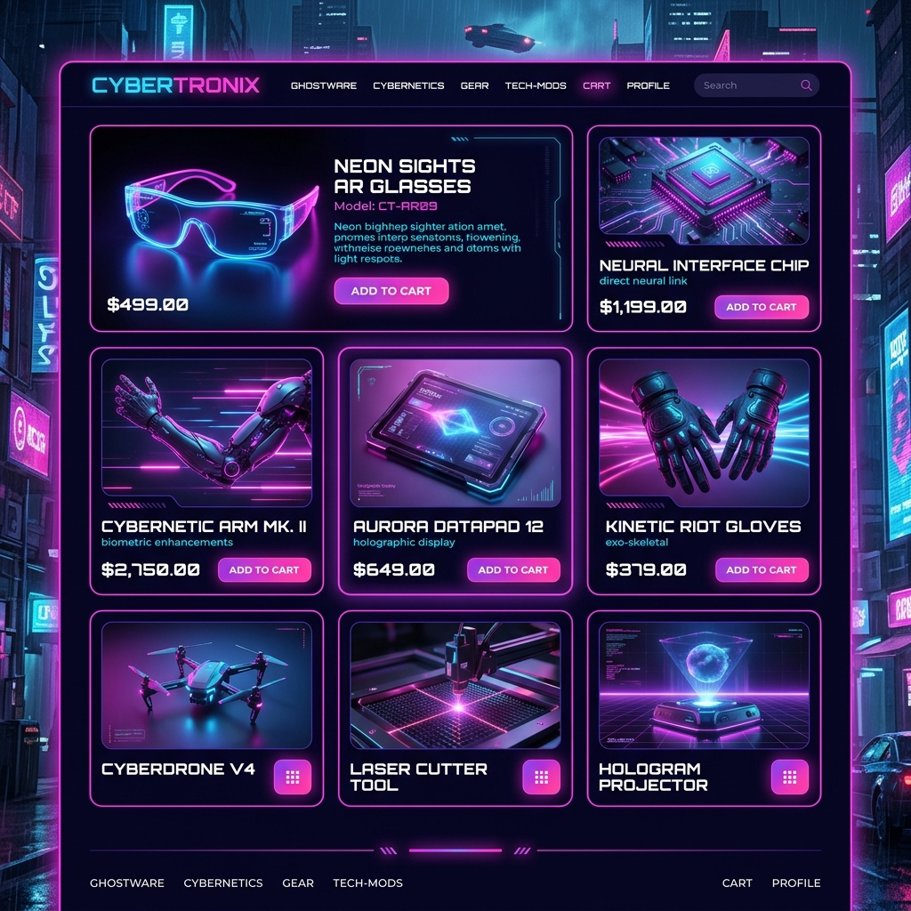 Neo-Tech Future Store Mockup